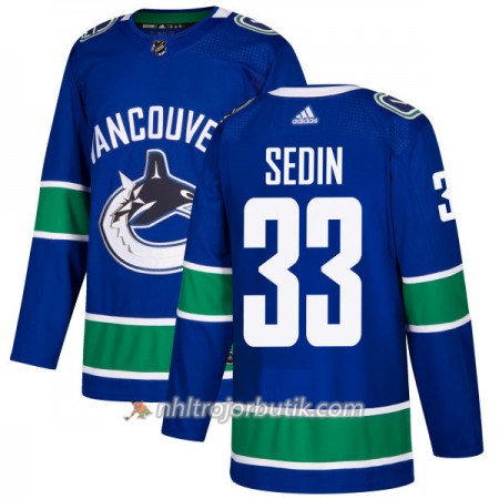 Män Ishockey Vancouver Canucks Tröja Henrik Sedin 33 Adidas 2017-2018 Blå Authentic